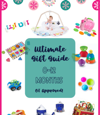 Ultimate Gift Guide for Babies with toys and activities curated by an Occupational Therapist with fun and development in mind.