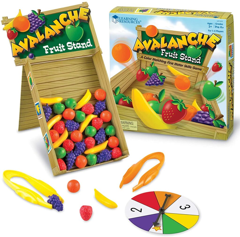 Use tongs in this game for fine motor development